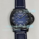 Replica Panerai Luminor Marina PAM1663 Watch Blue Dial Blue Leather